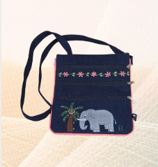 Embroidered Motif Crossbody Bag (Elephant Design)