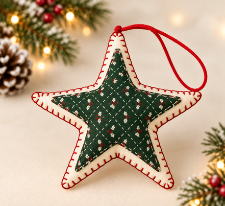 Handcrafted Star-Shaped Christmas Ornaments