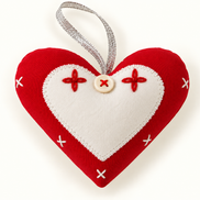 Handcrafted Heart-Shaped Christmas Ornaments