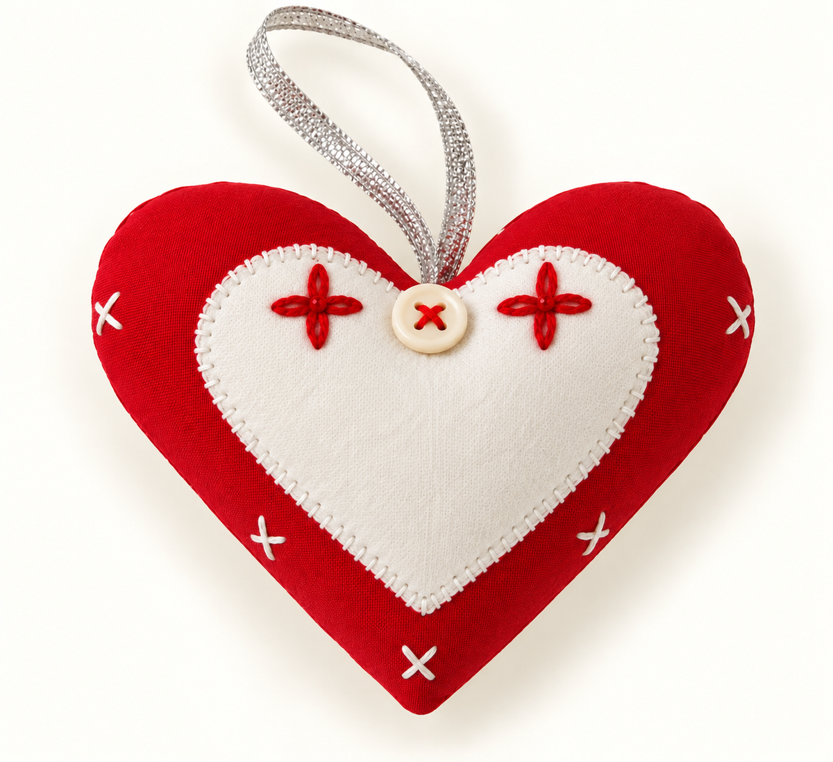 Handcrafted Heart-Shaped Christmas Ornaments