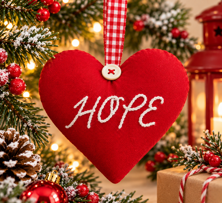 Handcrafted Heart-Shaped Christmas Ornaments
