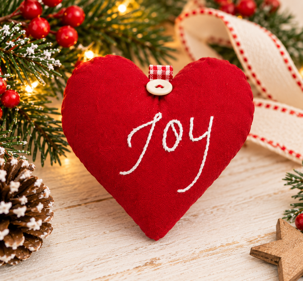 Handcrafted Heart-Shaped Christmas Ornaments