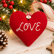 Handcrafted Heart-Shaped Christmas Ornaments