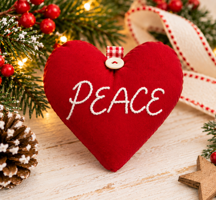 Handcrafted Heart-Shaped Christmas Ornaments
