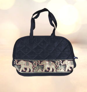 Quilted Shoulder Bag (Elephant & Floral Design)