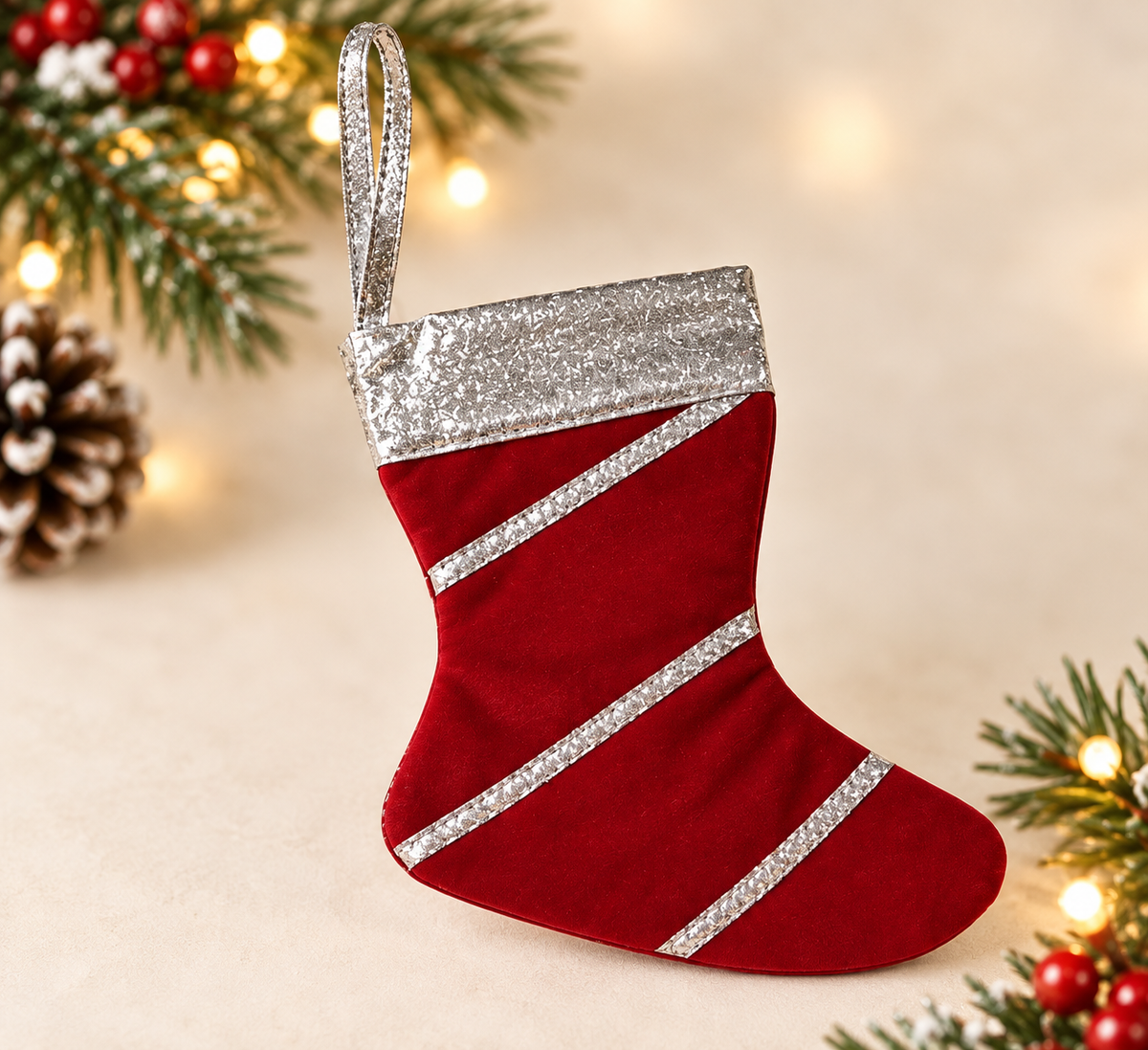 Handcrafted Miniature Velvet Christmas Stockings