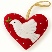Handcrafted Heart-Shaped Christmas Ornaments