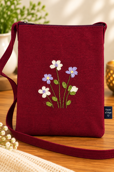 Embroidered Crossbody Sling Bag