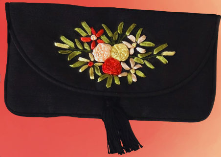 Satin Embroidered Eyeglass Case