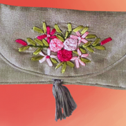 Satin Embroidered Eyeglass Case