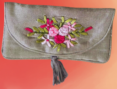 Satin Embroidered Eyeglass Case