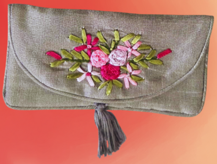 Satin Embroidered Eyeglass Case