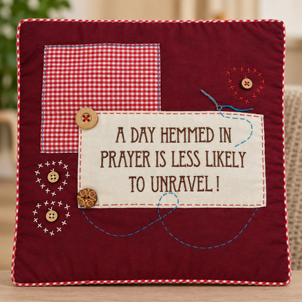 Hemmed in Prayer Cushion Cover