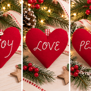 Handcrafted Heart-Shaped Christmas Ornaments