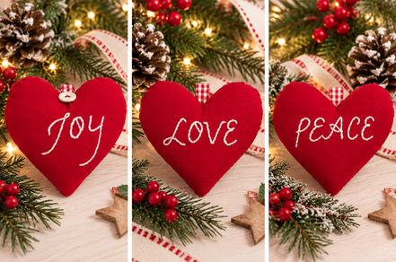 Handcrafted Heart-Shaped Christmas Ornaments