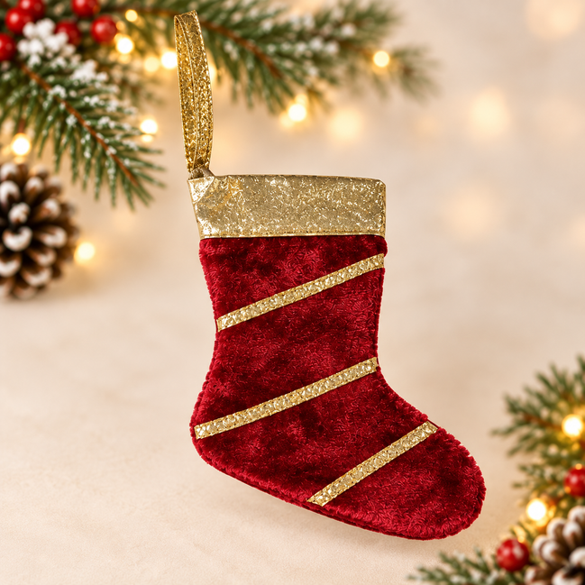 Handcrafted Miniature Velvet Christmas Stockings