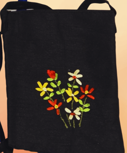 Embroidered Crossbody Sling Bag