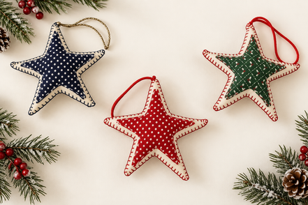 Handcrafted Star-Shaped Christmas Ornaments